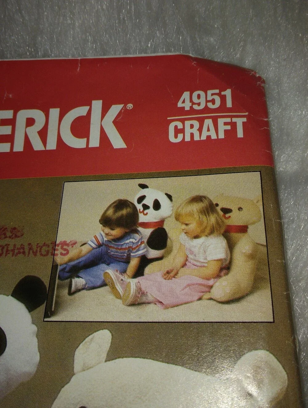 BUTTERICK 4951 Child's Animal Armchair, Polar Bear, Panda Bear